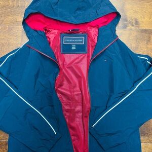 Tommy Hilfiger Navy and Red Women's Windbreaker Jacket